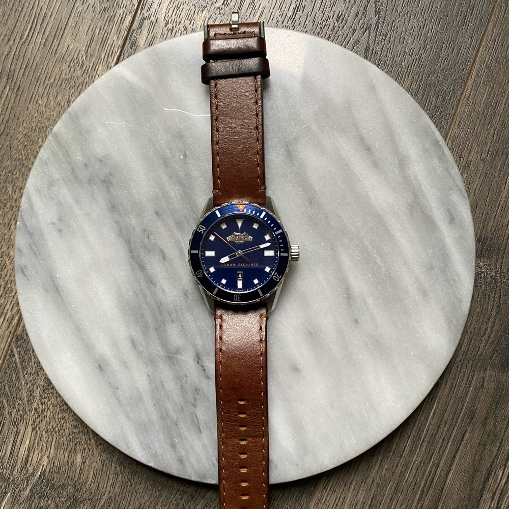 Men’s Leather Armani Exchange Watch